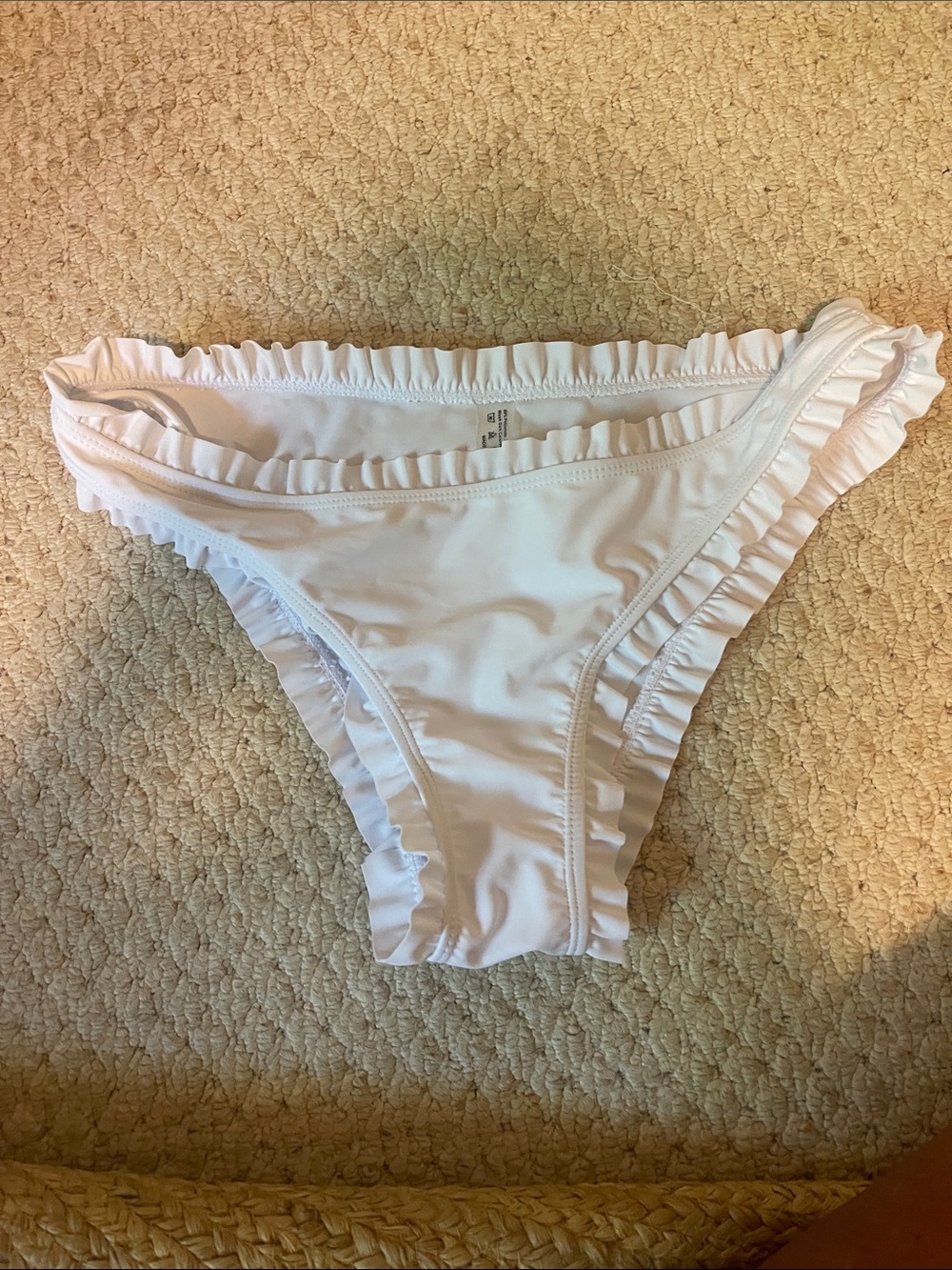 SHEIN White Ruffled Bikini Bottom
